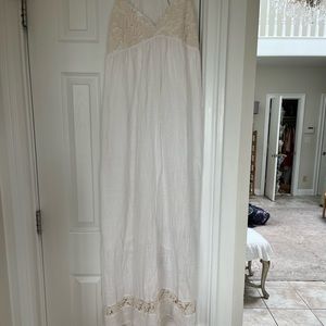 Isabel Lu, white crochet detail dress, Large